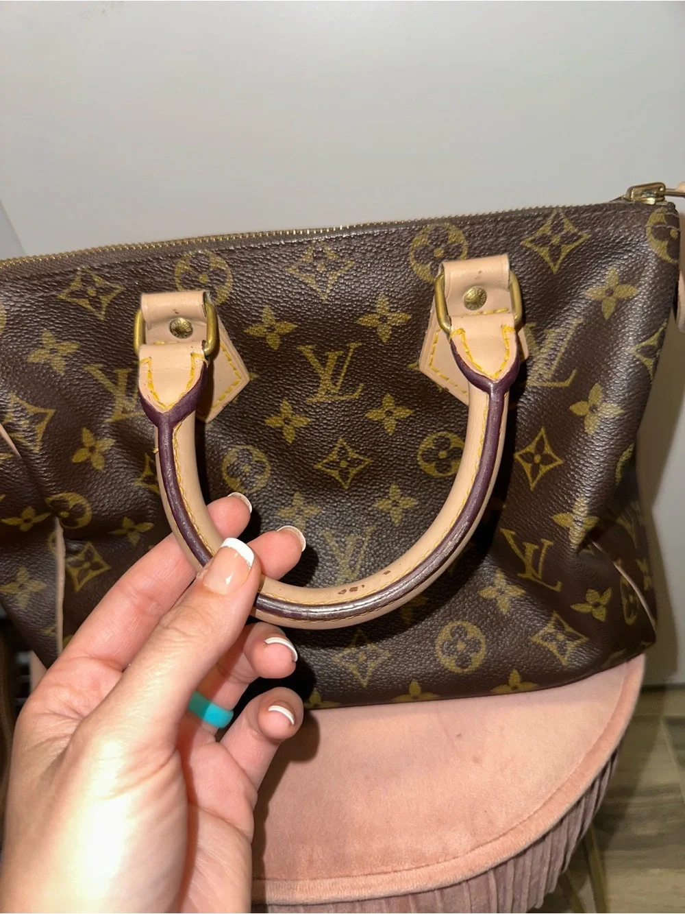 Louis Vuitton Brown Monogram Canvas Satchel  Authentic Vintage Speedy 25